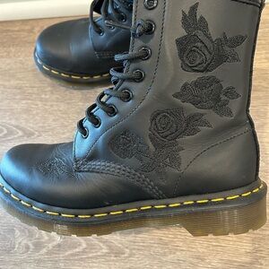 Dr Martens with rose embroidery NWOT
